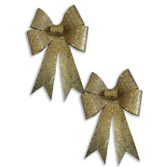2 Pack 24" Gold Glitter Bow