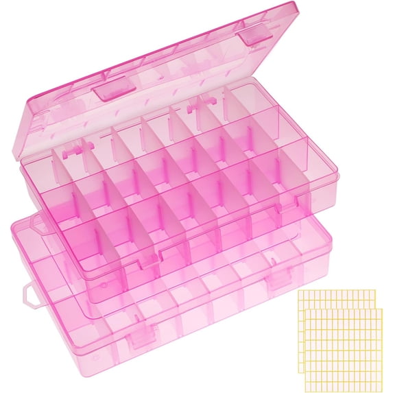 2 Pack 24 Grids Plastic Organizer Box, Storage Container with ...
