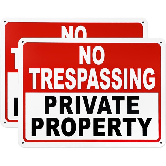 2-Pack 24 Hour Video Surveillance Sign, No Trespassing Warning Sign for Property, 10 x7 Inch UV Printed 40 Mil Rust Free Aluminum, Security Camera Sign for Home Business Outdoor CCTV