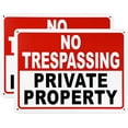 thumbnail image 1 of 2-Pack 24 Hour Video Surveillance Sign, No Trespassing Warning Sign for Property, 10 x7 Inch UV Printed 40 Mil Rust Free Aluminum, Security Camera Sign for Home Business Outdoor CCTV, 1 of 5