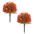 thumbnail image 1 of 2 Pack 24 Inch Artificial Boxwood Topiary Ball Trees for Indoor Outdoor Decor, 1 of 5