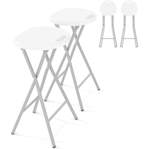 2 Pack 24 Inch Folding Stool, with Safety Lock, 400lbs Capacity
