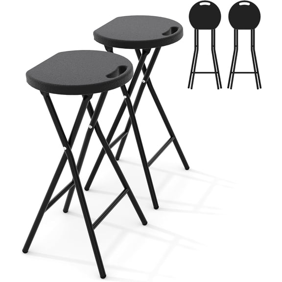 2 Pack 24 Inch Folding Stool, with Safety Lock, 400lbs Capacity