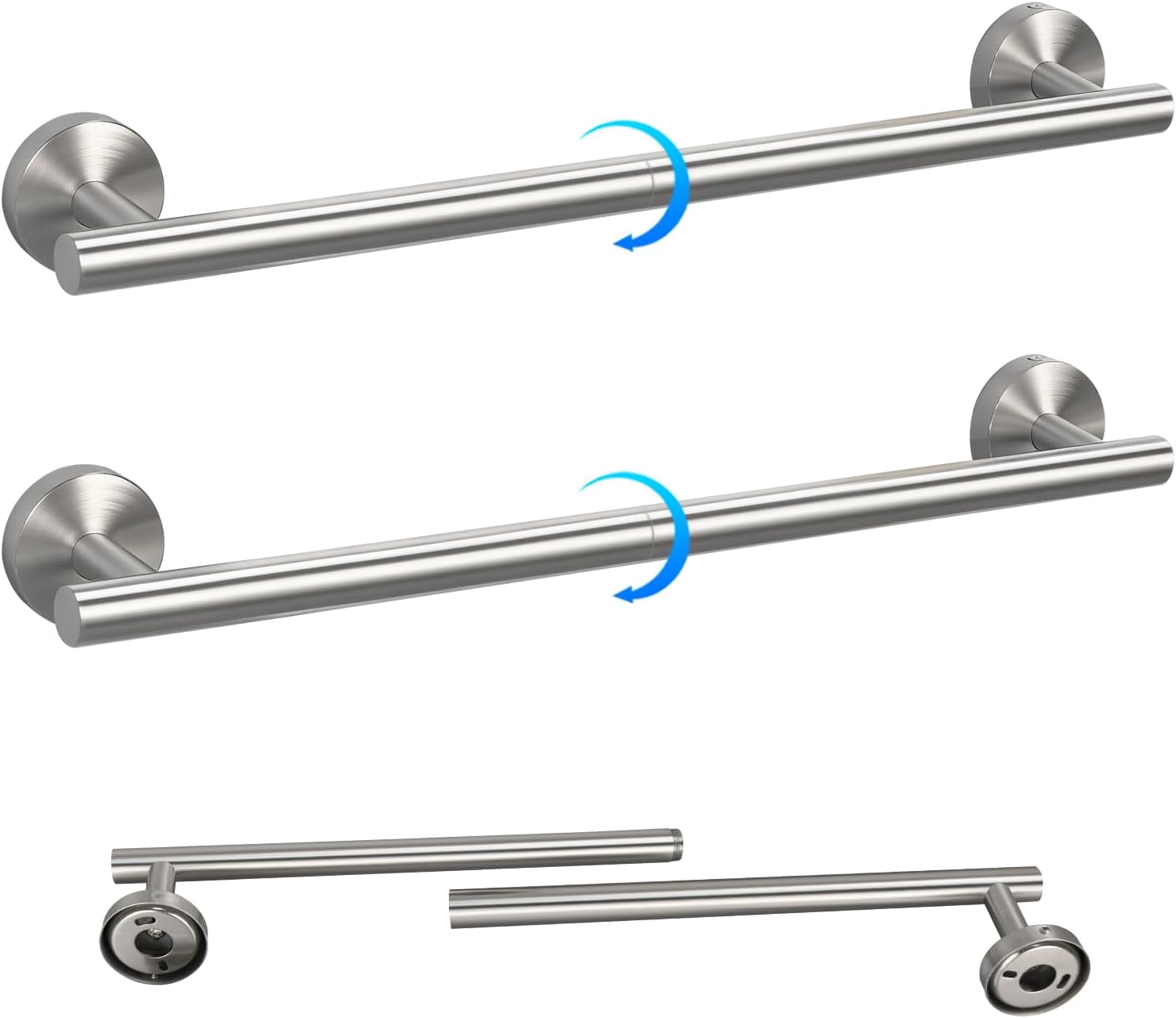 2 Pack 24 Inch Towel Bar for Bathroom Wall, Brushed Nickel Stainless ...