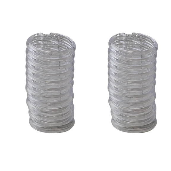 2 Pack 24 Piece Plastic Locking Hook Easy Gliding Shower Curtain Ring Clear