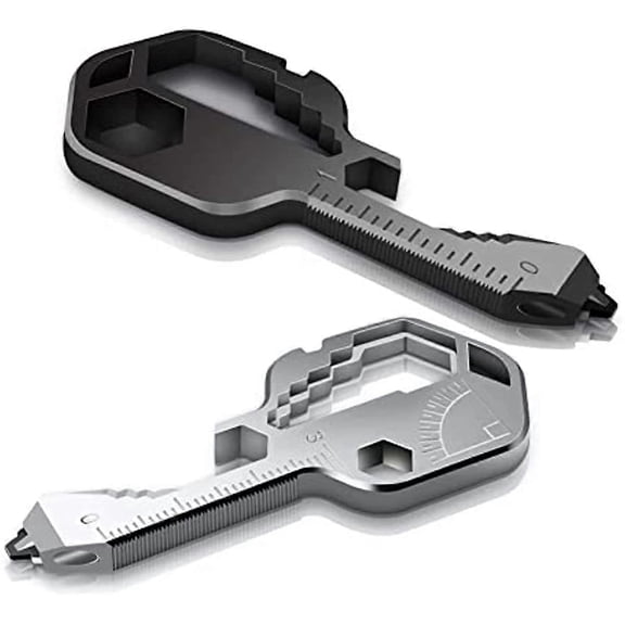 2 Pack 24-in-1 Key Shaped Multitool Stainless Steel Pocket Tool Set