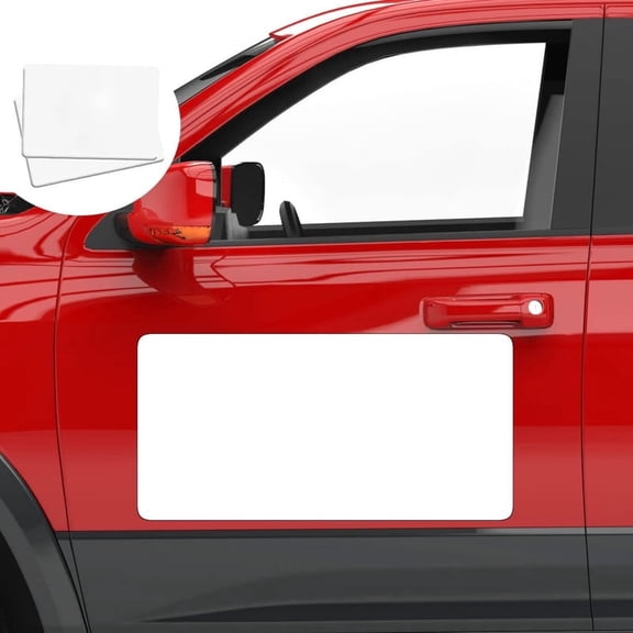 2 Pack 24" x 12" Blank Car Door Magnet Sticker, Rounded Corners Magnetic Vehicle Sign, Perfect Magnet for Car to DIY Advertise Business and Cover Company Logo, Personalized Magnet Decal(White)
