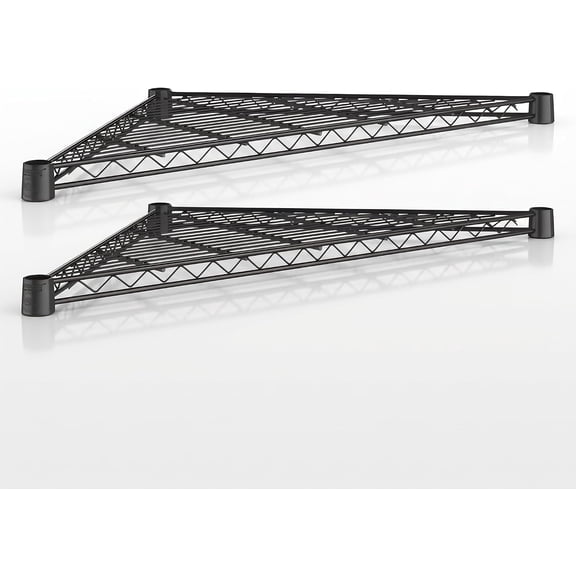 2 Pack 24" x 24" x 33.5" NSF Triangle Wire Corner Shelf Add-On, Replacement Shelf for Wire Shelving