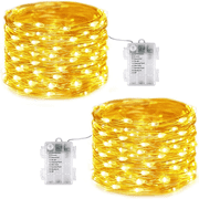2 Pack 240 LED Battery Operated Christmas Fairy Lights, GHODEC 80ft Warm White Christmas Tree Lights with 8 Modes, Indoor Christmas Twinkle Lights for Bedroom Christmas Tree, Wreath Decor