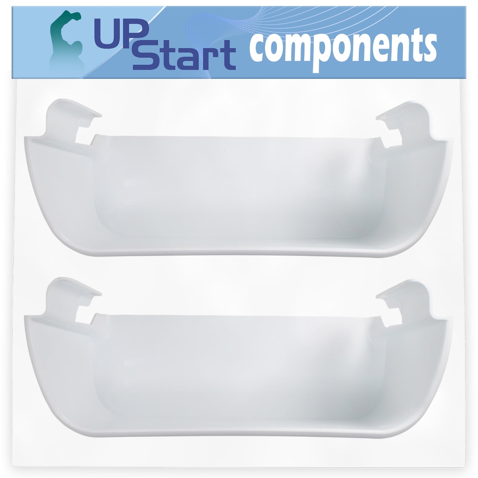 2-Pack 240363701 Refrigerator Door Shelf Bin Replacement for Frigidaire FRS23KF7AQ0 Refrigerator - Compatible with AP2116105 Door Shelf - UpStart Components Brand