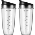 thumbnail image 1 of 2-Pack 24oz Blender Cups with Lid Replacement for Ninja,Compatible with Nutri Ninja Auto IQ Series Blenders BL450 BL454 BL456 BL480 BL481 BL482 BL490 BL640 BL642 BL682, 1 of 7