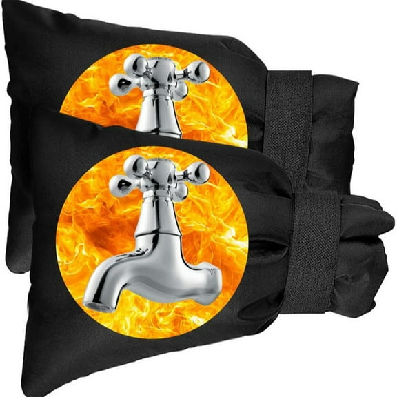 2-Pack 24x36 in Outdoor Winter Faucet Insulation Cover - Protective Water Pipe Freeze Protection Sleeve ( Black )