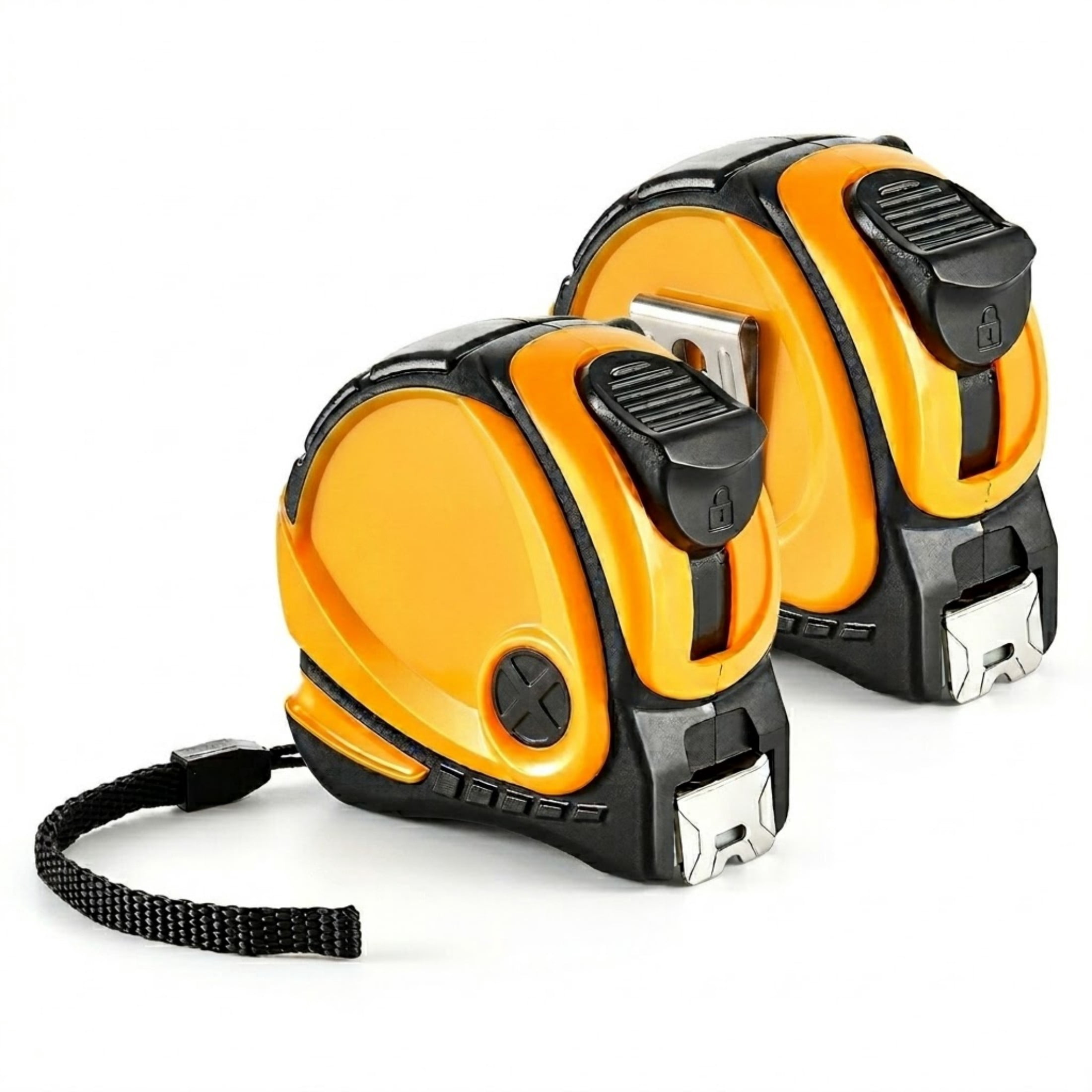 2-Pack 25 ft Tape Measure, Retractable Dual-Scale (Imperial/Metric) Steel Measuring Tape with ABS Case