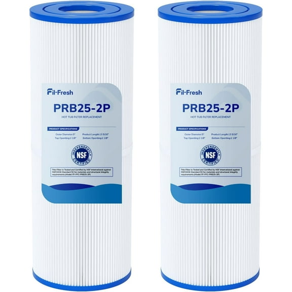 Fil-fresh 2-Pack 5x13 Drop-in Hot Tub Filter Replacement for Pleatco PRB25-IN, Compatible with Guardian 413-106, Unicel C-4326, Filbur FC-2375, FC-2370, 25 Sq. Ft.