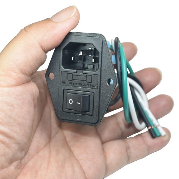 2 Pack 250Vac 15A IEC320 C14 Panel Mount Plug Adapter Power Connector Socket,Screw Mount 3 Pins Heavy Duty Inlet Power Socket with 14AWG Wires$$Tools