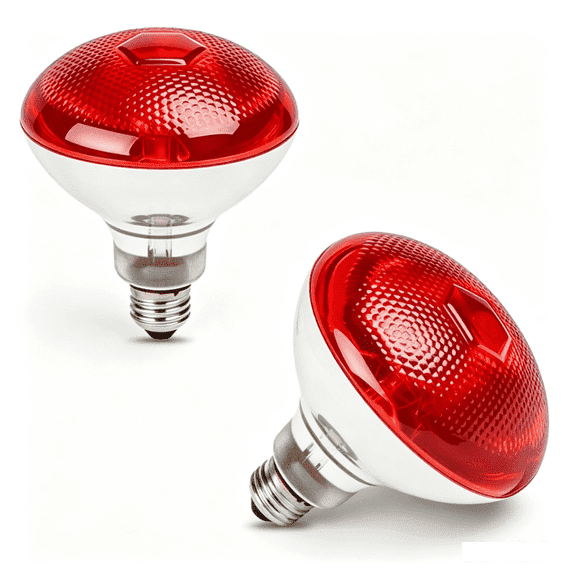 2 Pack 250W Infrared Heat Lamp Bulbs, fit for Chicken Brooder Coop, Reptiles & Pet Warmth