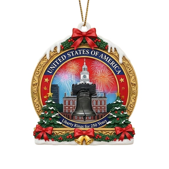 2-Pack 250th Anniversary Christmas Ornaments - Acrylic Hanging Decor for Tree, Holiday Gift, Festive Home & Commemorative Celebration