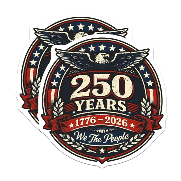 (2 Pack) 250th USA Anniversary Magnets - Patriotic American Eagle Decor - We The People 1776-2026 Semiquincentennial - 5 Inches On Longest Side - Thick Durable Magnet - Made in USA - MAG24232