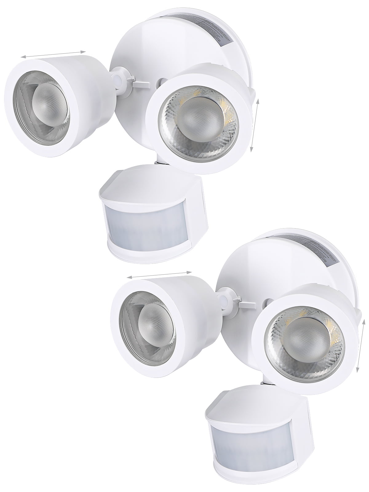 2 Pack 25W 3CCT Dual Head Plug-in LED Security Light, Motion Sensor ...