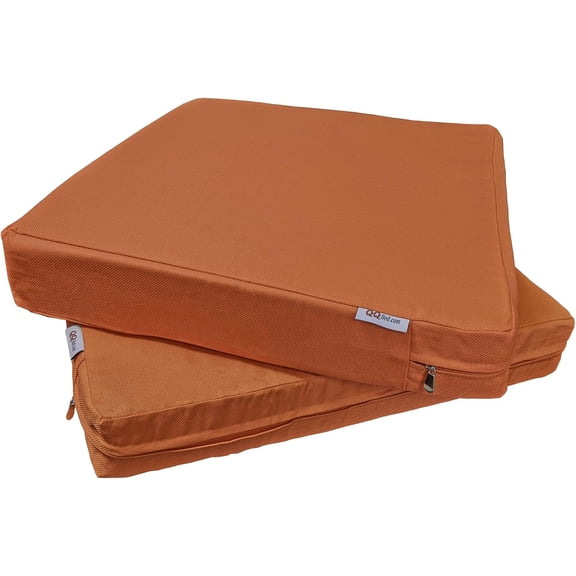 2 Pack 25X25X5 Inch Outdoor Memory Foam Platform Cushions with Waterproof Internal Cover for Patio Furniture, Sofa, Loveseat, Deep Seat Chair - Rust Color