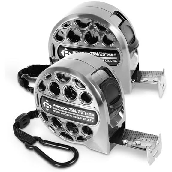 S&R Tape Measure 5 M Metric And Inch 5 M / 16 Ft, Tape 25 Mm, Roll Meter With Riveted Magnetic Hook, Tape Measure Nylon Coated, Impact-resistant Roll