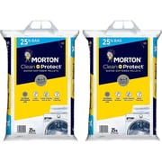 2 Pack - 25lb Bags Morton Clean and Protect Water Softener Salt, Easy-Carry, Senior-Friendly, Lightweight