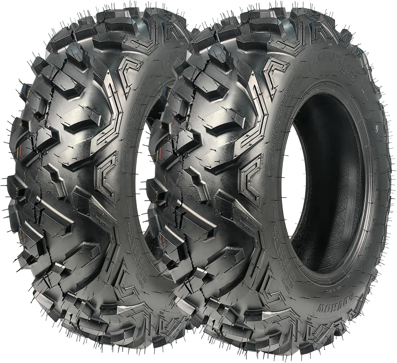 2 Pack 25x8-12 6PR ATV/UTV Tires, All Terrain 25x8x12 ATV UTV for Trail ...
