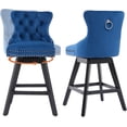 thumbnail image 1 of 2 Pack 26" Counter Height Swivel Bar Stools with Back & Footrest, Upholstered Kitchen Island Chairs with Nailhead Trim for Home Bar, Pub, Dining Room, 1 of 6