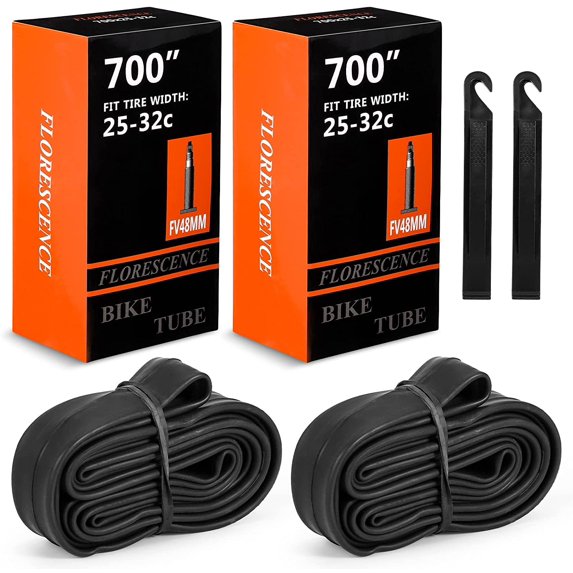 2 Pack 26 Inch Bike Inner Tubes with 2 Tire Lever 26x1.75/1.95 Shradler Valve Bicycle Replacement Butyl Rubber Inner Tubes