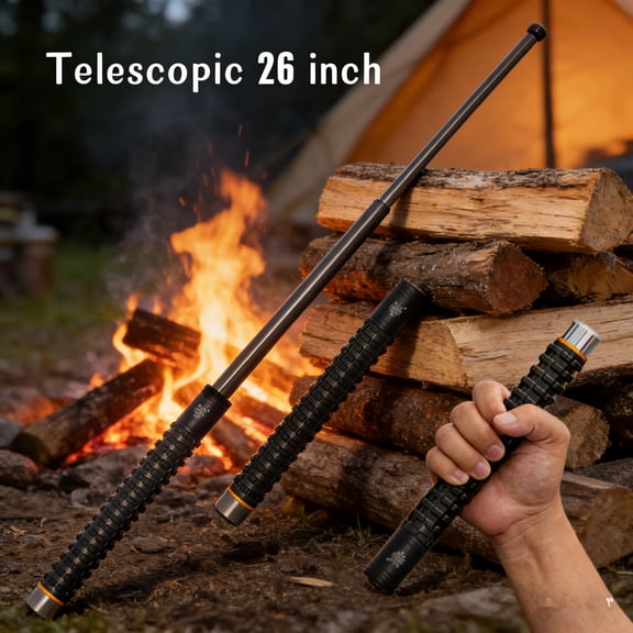 2-Pack 26" Telescopic Campfire Fire Sticks, Extendable Camping Fire Pokers for Outdoor Campfire, Bonfire & Backyard Fire Pits