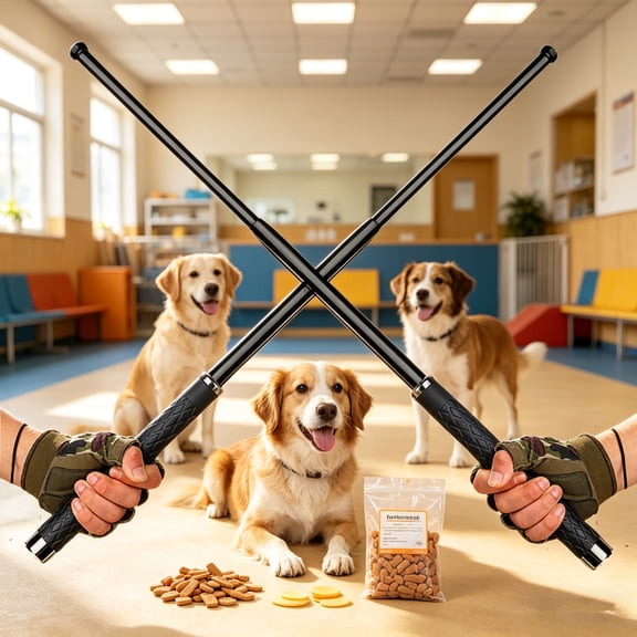 2 Pack 26"" Telescopic Dog Training Sticks, Extendable Stainless Steel Obedience & Agility Training Tools for Pets