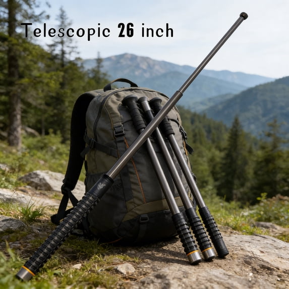 2-Pack 26" Telescopic Hiking Trekking Poles, Collapsible Lightweight Walking Sticks for Backpacking, Mountain Hiking & Outdoor Trails