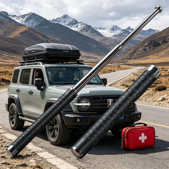 2 Pack 26" Telescopic Off-Road Emergency Sticks, Extendable Stainless Steel Multi-Purpose Overlanding & Vehicle Tools