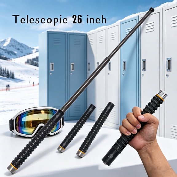 2-Pack 26" Telescopic Ski & Snowboard Utility Sticks, Extendable Snow Gear Access Poles for Ski Resorts, Lockers & Winter Sports