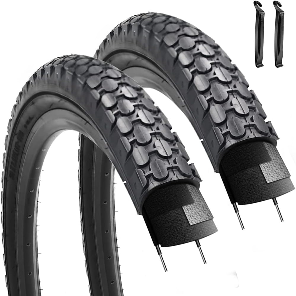 26 Inch Beach Cruiser Bike Tire - 26x2.125 Folding Bead Replacement Tire For City & Cruiser Bicycles (One Or Two Pack)