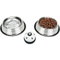 thumbnail image 1 of 2-Pack 26oz Pet Bowls for Medium/Large Dogs Cats, Stainless Steel Dog Bowls with Rubber Bases Full Set Includes 2 Pets Bowls, Pet Bell, 1 of 8