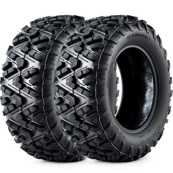 2 Pack 26x10-14 6PR Tubeless ATV UTV Tires Heavy Duty All Terrain Off Road Tires for Rock Sand Mud Trail Offroad Driving