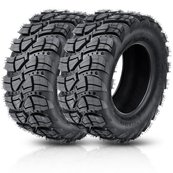 2 Pack 26x11-12 ATV Tires 6 Ply All Terrain Tires 26x11-12 6PR TL ATV UTV Trail Sand Mud Off-Road Tires Tubeless VICTORY Black