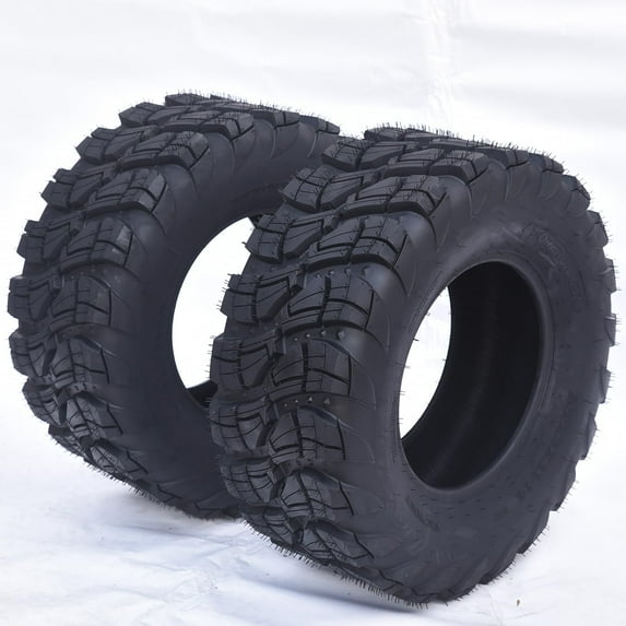 2 Pack 26x11-12 ATV Tires 6 Ply All Terrain Tires 26x11-12 6PR TL ATV UTV Trail Sand Mud Off-Road Tires Tubeless VICTORY Black