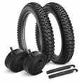 2-Pack 26x2.10 Inch Mountain Bike Tires and Inner Tubes Schrader Valve ...