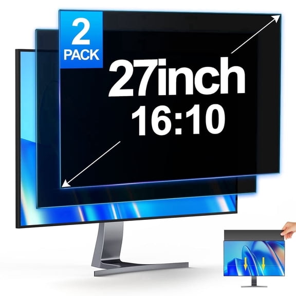 "GUDTEKE 27"" Privacy screen protector, Anti-Glare Privacy Filter for 16:10 Widescreen Monitor, Blue Light Protection Screen Shield"
