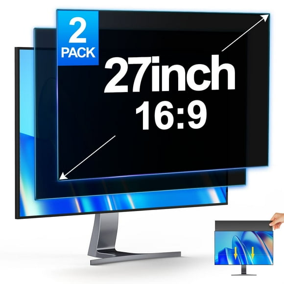 [2 Pack] 27 Inch Computer Privacy Screen for 16:9 Widescreen Monitor Privacy Screen Shield for Data Confidentiality Anti-Glare Anti Blue Light Privacy Screen Protector