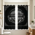 thumbnail image 1 of 2 Pack 2D Printed Kitchen Curtain 28x47 Inches, Washable Decorative Short Curtain Pair with Rod Pocket, Window Curtain for Kitchen Bedroom Bathroom, 1 of 7