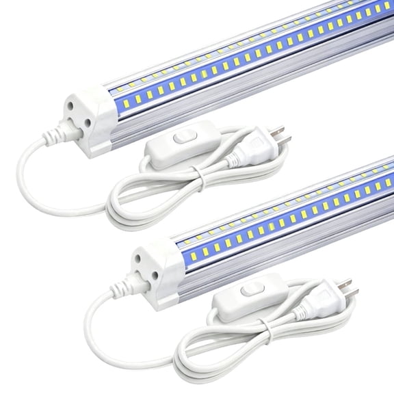 2 Pack 2FT 24W LED Tube Light Bulb 2 Foot 6500K 3120LM T8 LED Shop Light Fixture