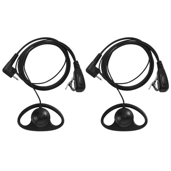 (2 Pack) 2Pin Advanced D Shape Clip-Ear Ptt Headset Earpiece Mic 2 Way Radios Gp88S Gp300 Gp68 Gp2000 Gp88 Gp3188 Cp040 Cp1200 A8 A6 A10 A12