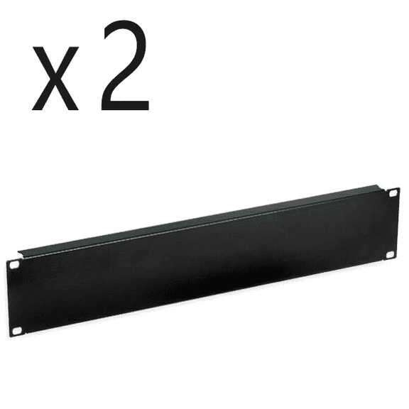 2-Pack 2U Blank Rack Panel, Black 19-Inch Server Rack Mount Filler Spacer