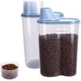 thumbnail image 1 of 2 Pack 2lb/2.5L Pet Food Storage Container with Measuring Cup, Can Covers and Bowl for Small Dog, Cat, Waterproof-BPA Free, 1 of 7