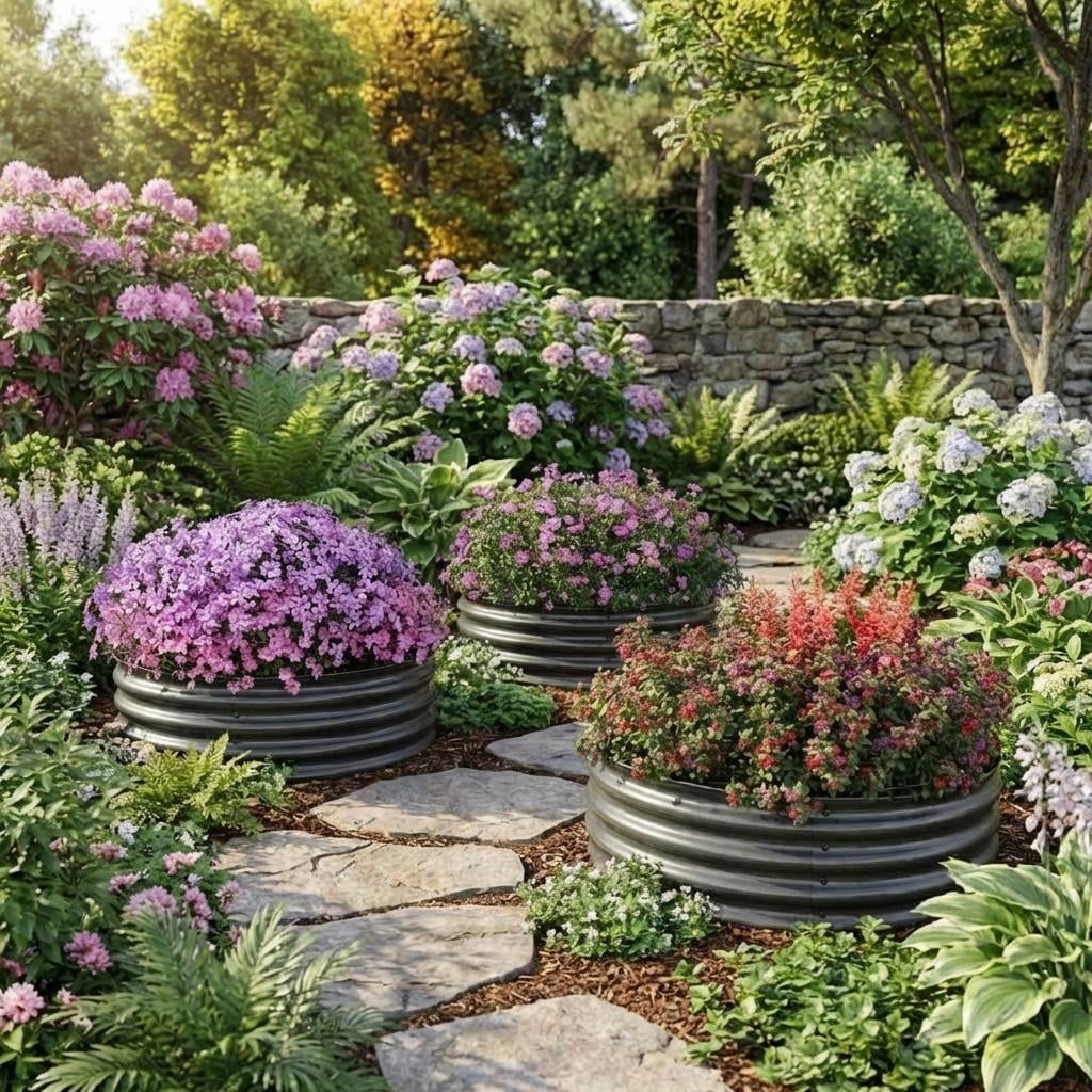 2 Pack 2x2x1ft Round Galvanized Steel Raised Garden Bed, Rust-Resistant Planter with Safe Rubber Edges, Quick Assembly for Vegetables & Outdoor Landscaping, Black