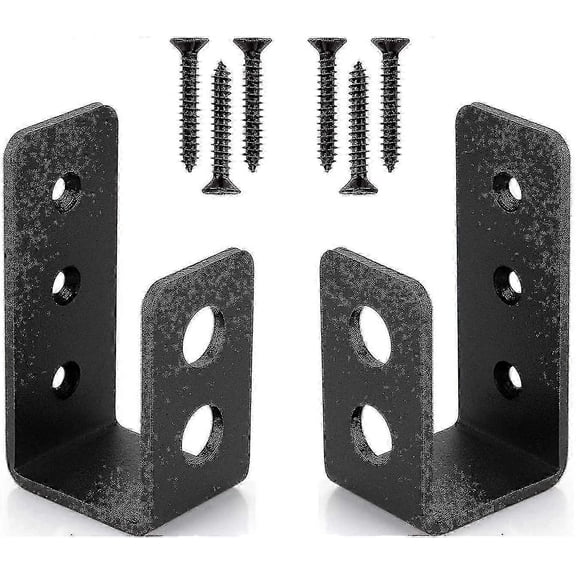 2 Pack 2x4 Door Heavy Duty U-shape Steel Security Bar Brackets