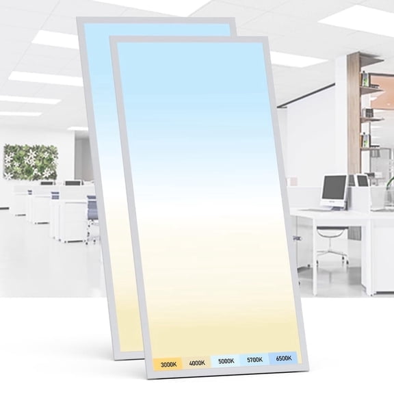 AIKVSXER 0.9 in Dimmable 2-Light Corded Electric Office Semi-Flush Mount Light